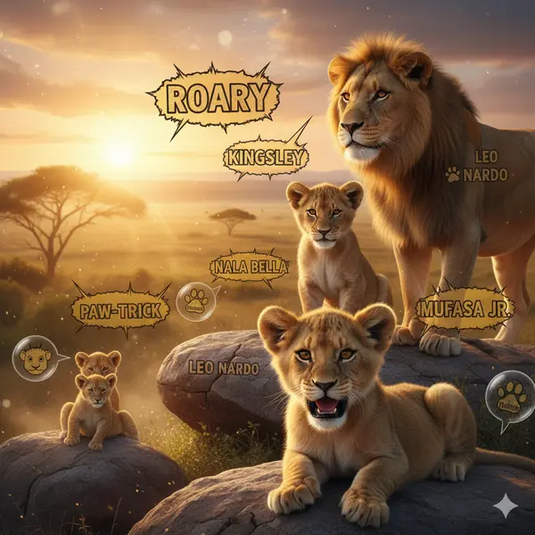 Clever Lion Cub Name Puns with a Bold Roar