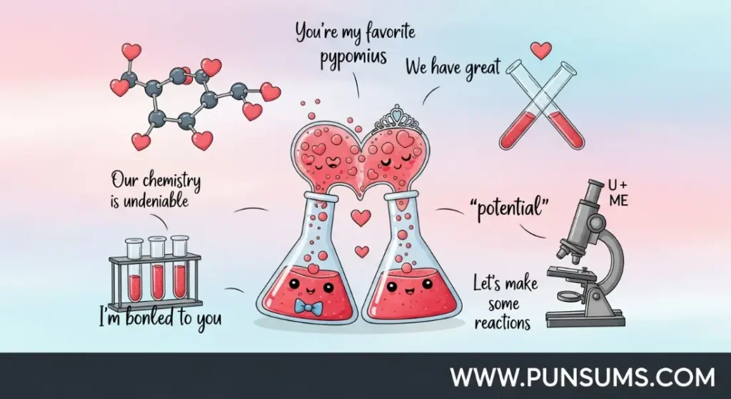 Cute lab and science themed puns for romance