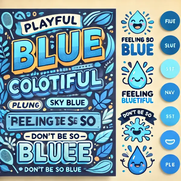 Playful Blue Color Puns