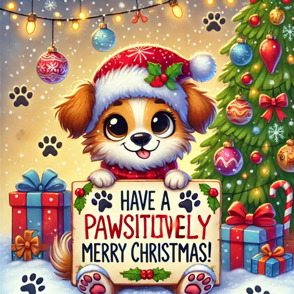 Joyful Dog Puns For Christmas Cards
