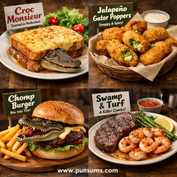Crocodile food puns that taste great