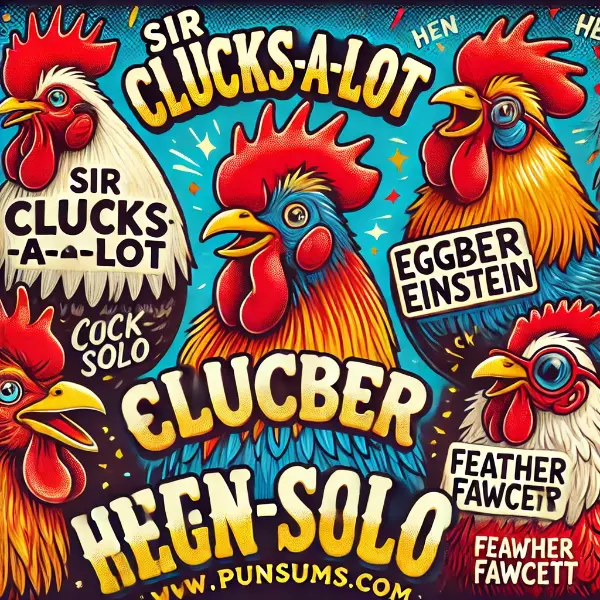 Rooster pun names full of personality