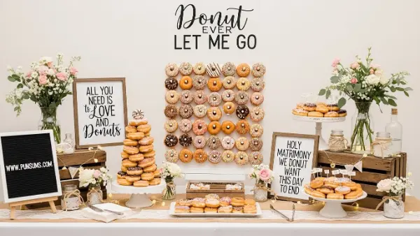 Donut Wordplay For Wedding Decor