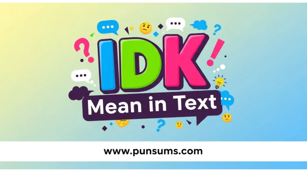 IDK Mean in Text