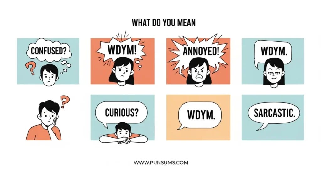 Examples of WDYM in different tones