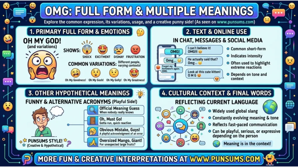 Full form and multiple meanings of OMG in text
