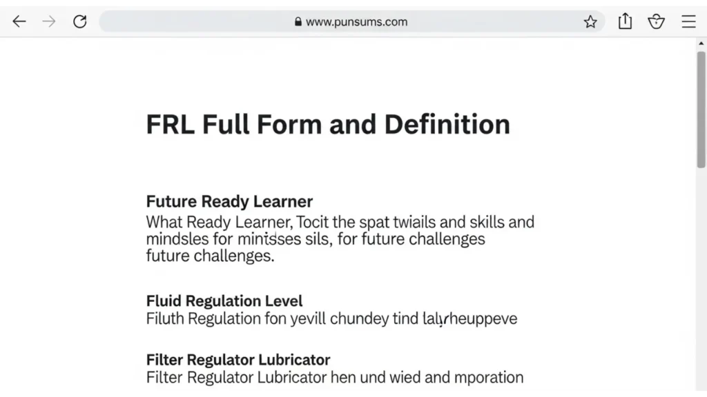 FRL full form and definition