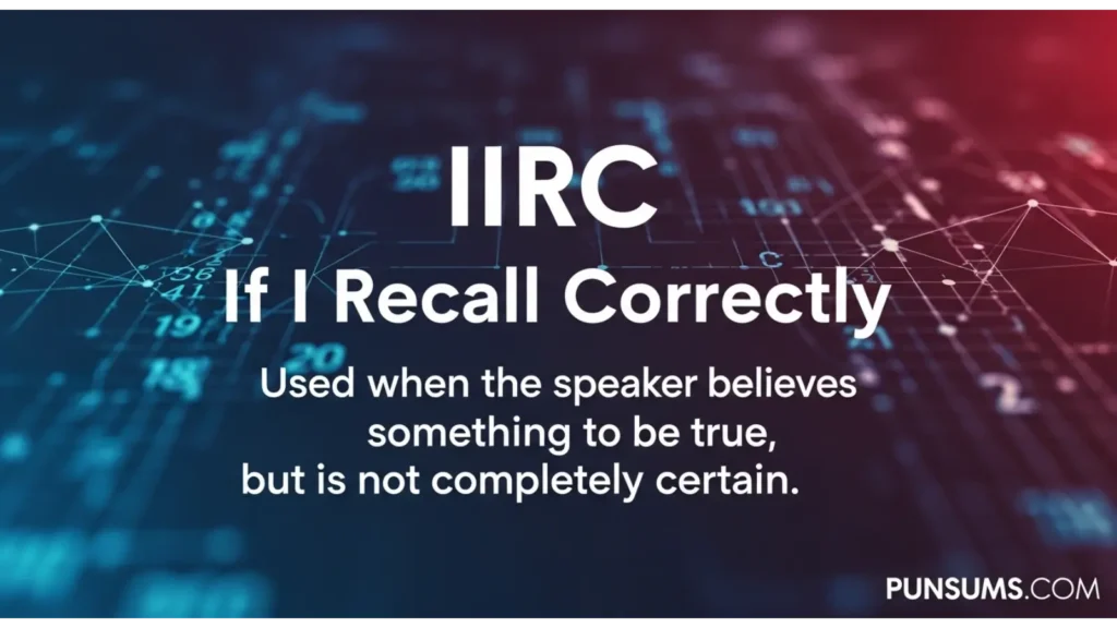 IIRC full form and definition