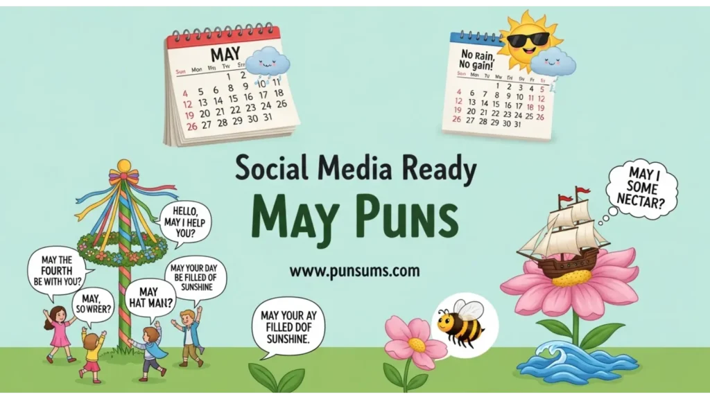 Social Media Ready May Puns
