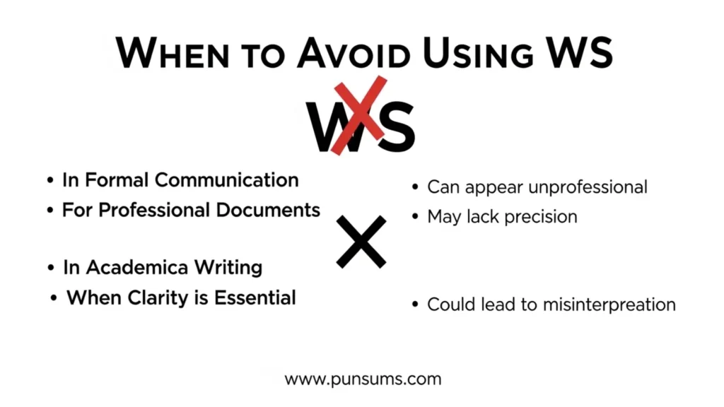 When to Avoid Using WS