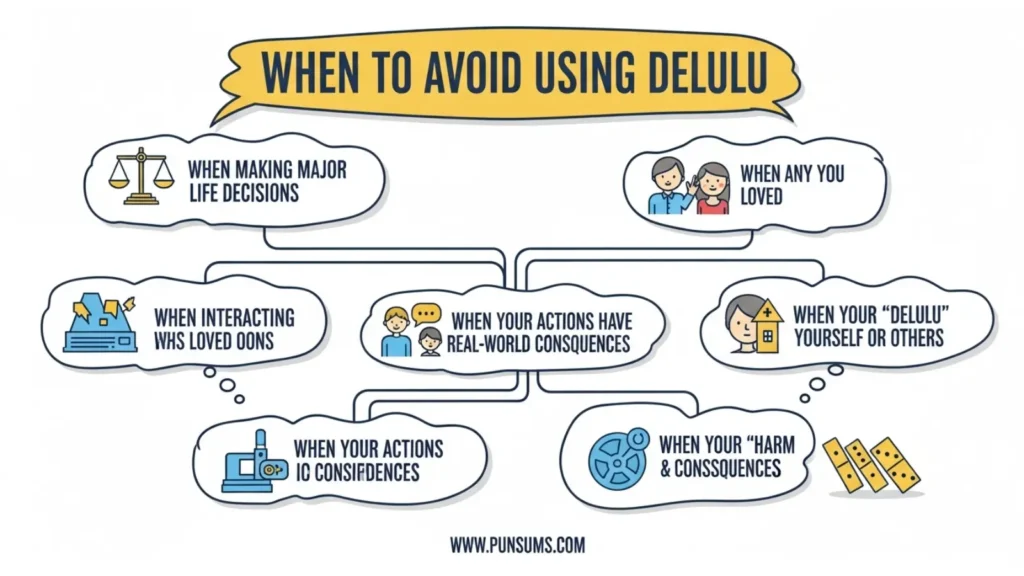 When to avoid using Delulu