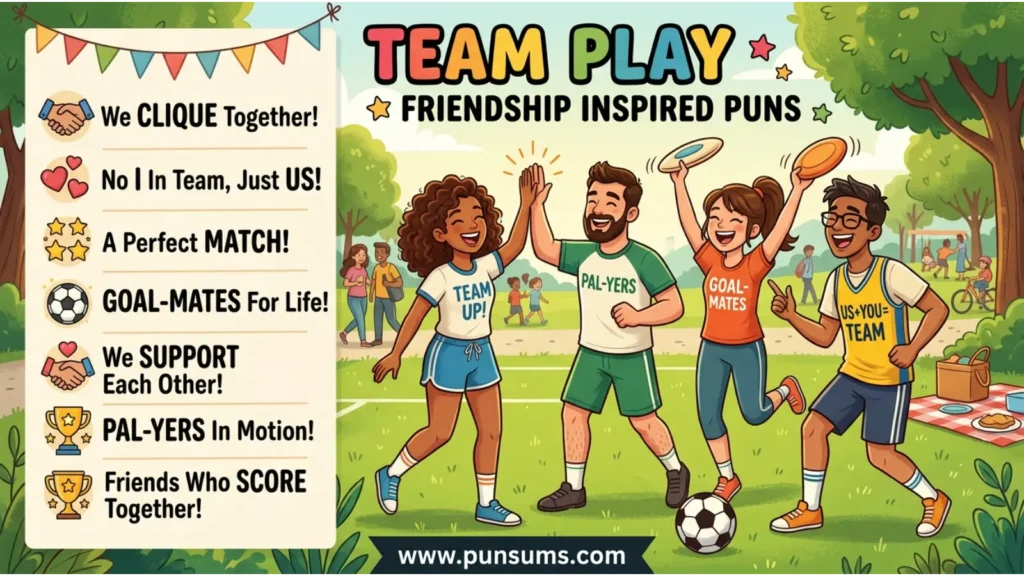Friendship Inspired Puns for Team Play