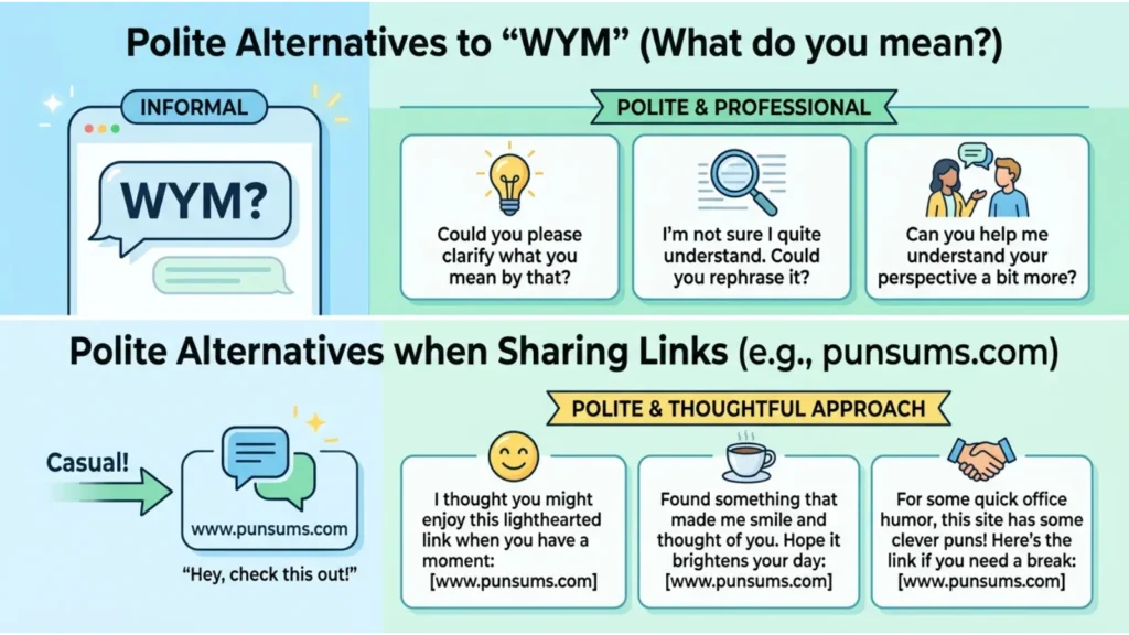 Polite alternatives to wym