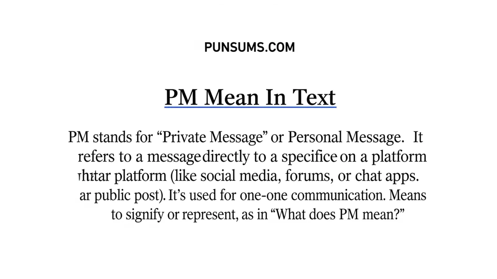 PM Mean in Text