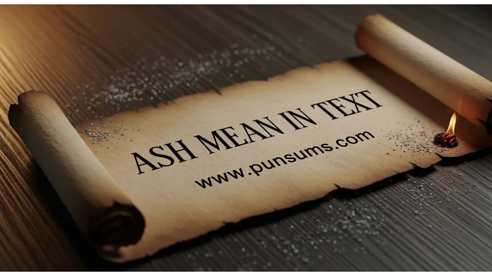 ash mean in text